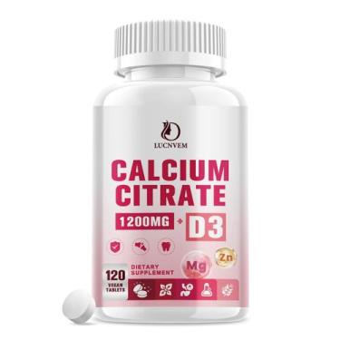 Imagem de Suplemento LUCNVEM Citrato de cálcio 1200 mg com vitamina D3 120 ct