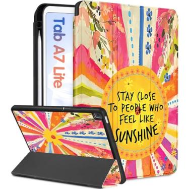 Imagem de Wazzasoft Capa para Samsung Galaxy Tab A7 Lite de 8,7 polegadas, fofa, feminina, meninas, crianças, design fofo com suporte para lápis, hibernar/despertar automaticamente, para tablet Tab A7 Lite