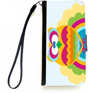 Imagem de Rikki Knight Capa carteira flip com coração colorido coruja em arco-íris com aba magnética para Apple iPhone 5c