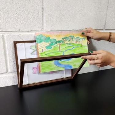 Imagem de Kiaga Quadro Expositor Moldura Guarda Desenhos para Folhas A4-1,5x2,5