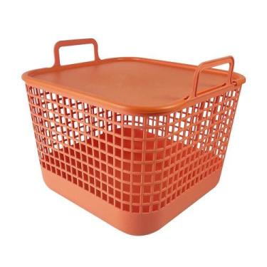 Imagem de Cesto 45L Telado Com Tampa E Alças De Plástico - Oikos