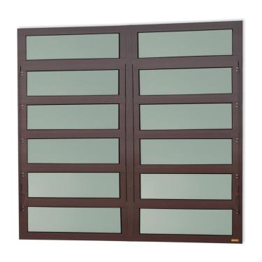Imagem de Janela De Aluminio Basculante 2 Seções Elite Vidro Boreal 120cm X 200cm Brimak Corten