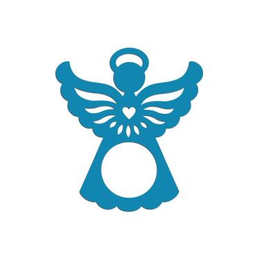 Imagem de Porta Guardanapo Anjinho Kit Com 4 Peças 7cmx8cm - Cria Arte Laser Azul