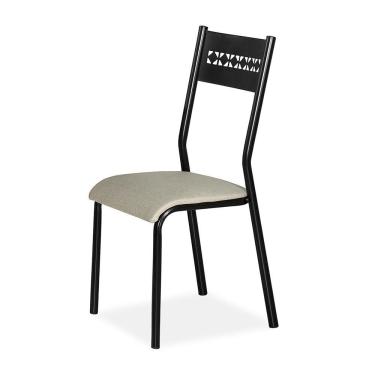 Imagem de Cadeira Aço Nobre Júlia Plus Com Revestimento Sintético Preto Com Bege