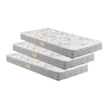 Imagem de Kit 3 Colchões Solteiro D23 Ecoline 78X188X14 E 88X188X14 Ecoflex Cinza