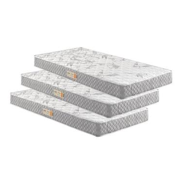 Imagem de Kit 3 Colchões Solteiro D23 Ecoline 88X188X14 Ecoflex Cinza