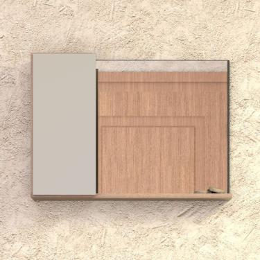 Imagem de Espelho Para Banheiro Em Madeira Com Armarinho Tamarindo/nude