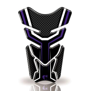 Imagem de Protetor De Tanque Adesivo Carbono Moto Honda, Yamaha E Suzuki Azul E Preto