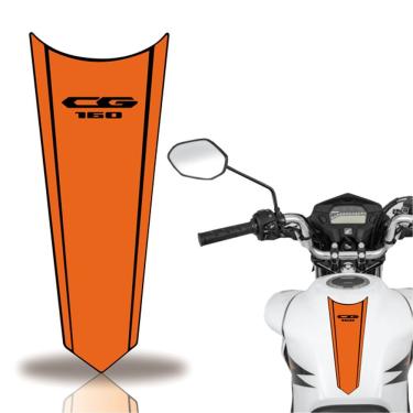 Imagem de Adesivo Faixa Gravata Tanque Moto Cg 160 150 Titan Fan 160 Laranja
