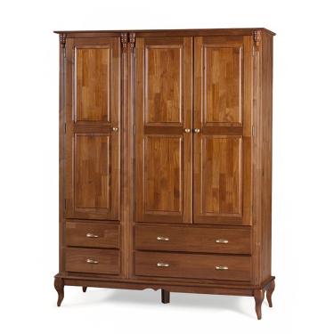 Imagem de Roupeiro 3 Portas E 4 Gavetas Hannover M560825 Cor Imbuia - Verniz