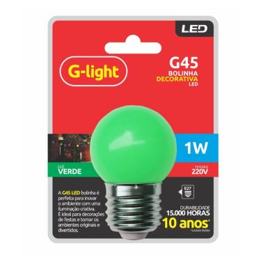 Imagem de Lâmpada G45 Led 1w 220v E27 Verde