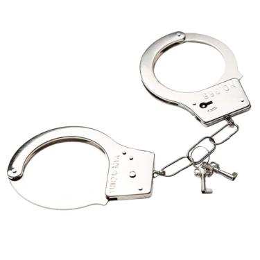 Imagem de Algema Metal Fantasia Policial Profissional Aço Corrente