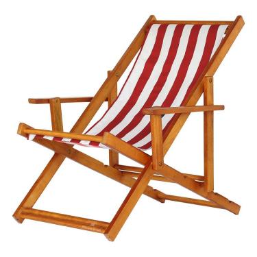Imagem de Espreguiçadeira Preguiçosa Dobrável Mel Cb-list Vermelho-branco