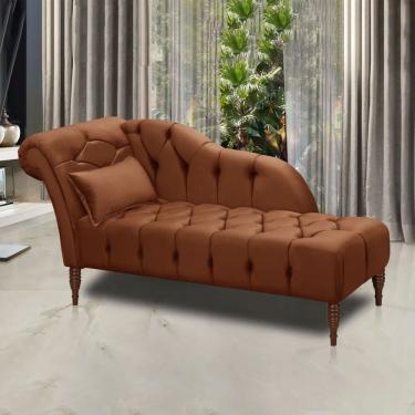 Imagem de Chaise Longue Divã Montreal Veludo 160cm Speciale Home Terracota