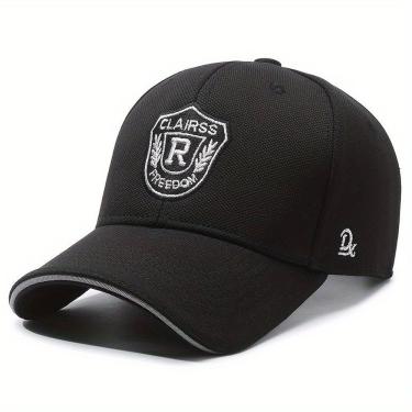 Imagem de Boné De Beisebol Unissex Com Emblema Da Letra R De Algodão Preto Estilo 2