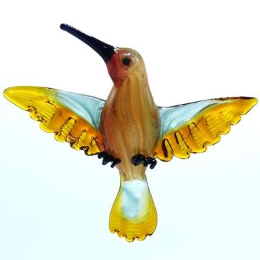 Imagem de Sansukjai Hummingbird Hoop Miniature Tiny Figurines Hand Blown Glass Art Animals Collectible Bird-Lover Gift Home Décor