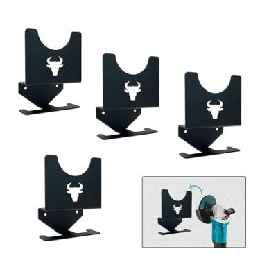 Imagem de Ecqizer Suporte De Parede Para Esmerilhadeira Angular Alta Resistência (4 Peças) - Ferramentas Metal Bancada, Polidora E Pneumáticas, Garagem, Oficina, Organizador Sem Bagunça Com Suportes Instalaçã