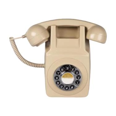 Imagem de FVDPWYE Suporte de Parede para Telefone Fixo Retrô, Telefone com Fio, Telefone de Discagem para Sala de Jantar, Telefone Antigo para Inauguração de Hotel, Cas, Branco
