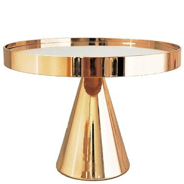 Imagem de Loticy Suporte Para Bolo Redondo Espelhado Dourado De 8" E 20 Cm, Cupcake 6,1" Altura, Pedestal Metal, Prato Exibição Queijo Sobremesas Festas, Casamento, Aniversário, Chá Bebê, Decoração Casa