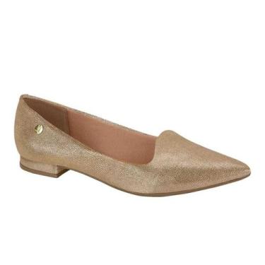 Imagem de Sapatilha Vizzano Bico Fino Napa Linho Glow, Dourado, 38, Feminino