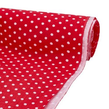 Imagem de FINGERINSPIRE Pacotes de tecido acolchoado vermelho mini bolinhas gordas, 102 x 150 cm, tecido de retalhos de algodão para artesanato feito à mão, acessórios de roupas
