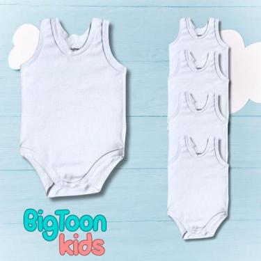 Imagem de Kit 5 Body Regata Para Bebê Menino Menina - BigToon Kids, Kit branco, 