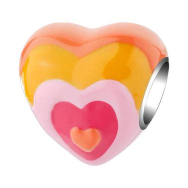 Imagem de Contas De Vidro Murano Rosa Pingente De Prata Para Pulseira Colar Joia