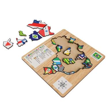 Imagem de QuebraCabeça em MDF Mapa do Brasil Mapas Temáticos para Aprender Brinc