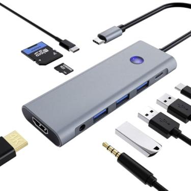 Imagem de Performance Master Hub Usb C 9 Em 1 Com Carregamento De Pd 100 W, Hdmi 4K, 3.0/2.0, Leitor Cartão Sd/Tf, Entrada Áudio, Adaptador Compacto Para Macbook, Windows, Ipad, Linux E Muito Mais