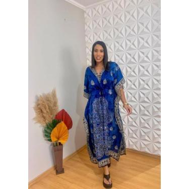 Imagem de Vestido longo indiano azul - Sutara mistica , Azul, único 