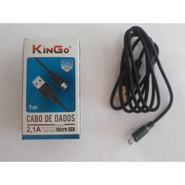 Imagem de Cabo de Dados USB/V8 1m - KINGO, Branco, Bivolt