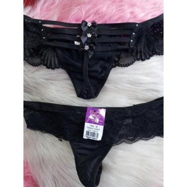 Imagem de Calcinha Fio Dental de Renda - Íntima Delas, Preto
