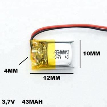 Imagem de Bateria 3.7v 43 Mah 4mm X10mm X12mm 2 Fios 401012 - bgb