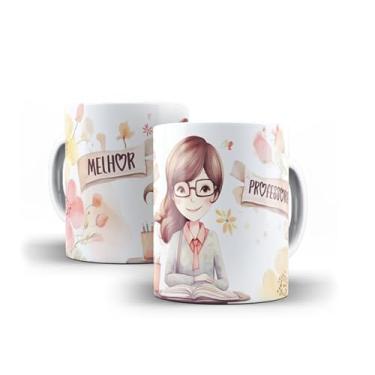 Imagem de Caneca branca dia dos professores floral (14096)