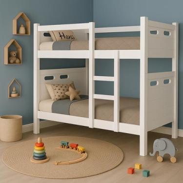 Imagem de Beliche Adulto ou Infantil Multifuncional Vira 2 Camas Solteiro Proteç