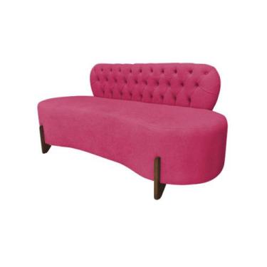 Imagem de Sofá 3 Lugares Orgânico Curvo Tókio 180cm Couro Rosa Pink - Mazzero De