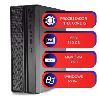 Imagem de Mini Computador MultiPc Slim Case Intel Core I5 Memória 8GB SSD 240GB 
