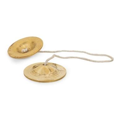 Imagem de Prato Tingsha tibetano de latão – Sinos de mão de sino de meditação cantando Manjeera para ioga, som, cura de banho e atenção plena – Instrumento de percussão de mão para cura espiritual e de chakras