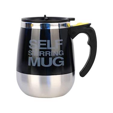 Imagem de Chusui 400 ml caneca auto-mistura com tampa copo de café com agitação automática copo de café auto-mistura de aço inoxidável elétrico para café leite cacau chá chocolate quente CL
