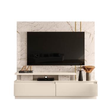 Imagem de Home Theater New Apolo Calacata/Off White - Madetec Móveis