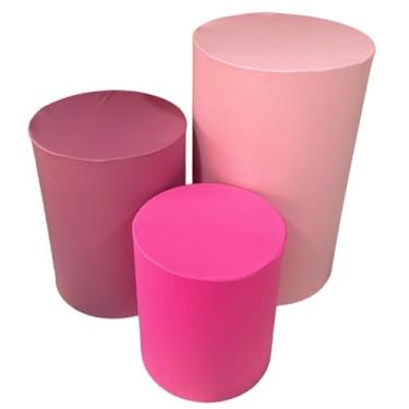 Imagem de Kit Capa Trio de Cilindro Decoração Festa Veste Facil(ROSA/ROSA CHICLETE/ROSÊ)