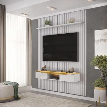 Imagem de Painel Suspenso Ripado Seko TV 65" Portas Basculantes Borda Chanfrada 