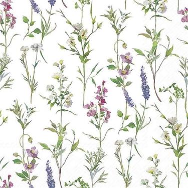 Imagem de Guardanapo para Decoupage Ihr 33x33 Flores Leveza de Verão Branco C/ 2