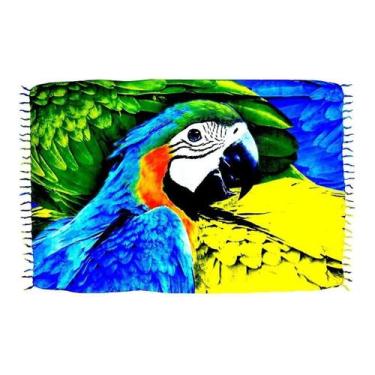 Imagem de Canga de Praia Tropical Animais - Azul Claro/Verde - Besakih, Verde, A