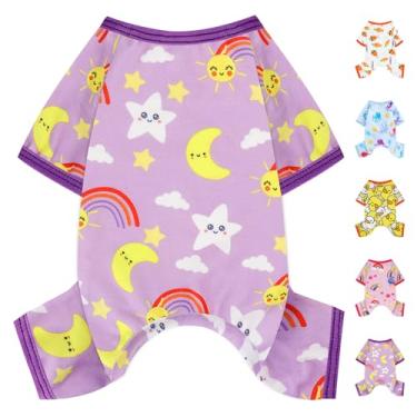 Imagem de Pijamas para cães macios e elásticos, roupas para cães pequenos, meninas, meninos, tamanho médio, primavera, verão, roupas para cachorrinhos, macacões, gatos, roupas para animais de estimação