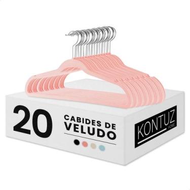 Imagem de Cabide Infantil Veludo Kit com 20 Cabides Resistente até 2Kg de Roupa 