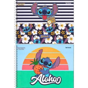 Imagem de Caderno Espiral Capa Dura Cartografia 80 Folhas - Stitch - Starschool 