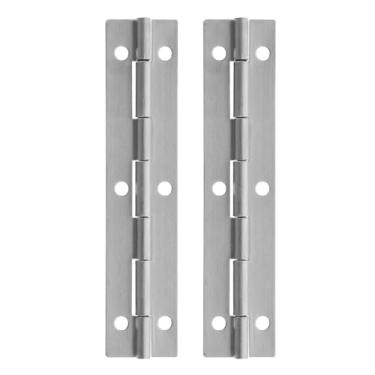 Imagem de DIYEAH 2 peças de dobradiças piano, dobradiças de aço inoxidável, dobradiças contínuas para uso pesado, para portas e armários, 6 polegadas, prateado
