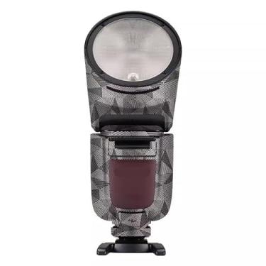 Imagem de Adesivo de flash para câmera antiarranhões para Godox V1 Pro Flash estroboscópico protetor de vinil protetor corporal decalque de revestimento V1 Pro (titânio triangular)