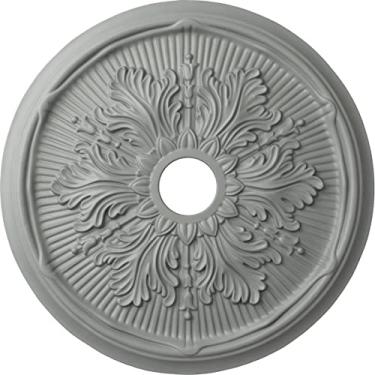 Imagem de Ekena Millwork CM23LU Medalhão de teto de folha Luton, 69 cm OD x 9,5 cm ID x 4,7 cm, preparado de fábrica